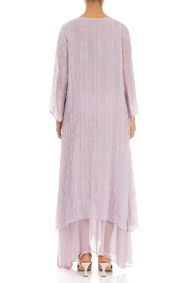 Layered Lilac Textured Light Silk Dress