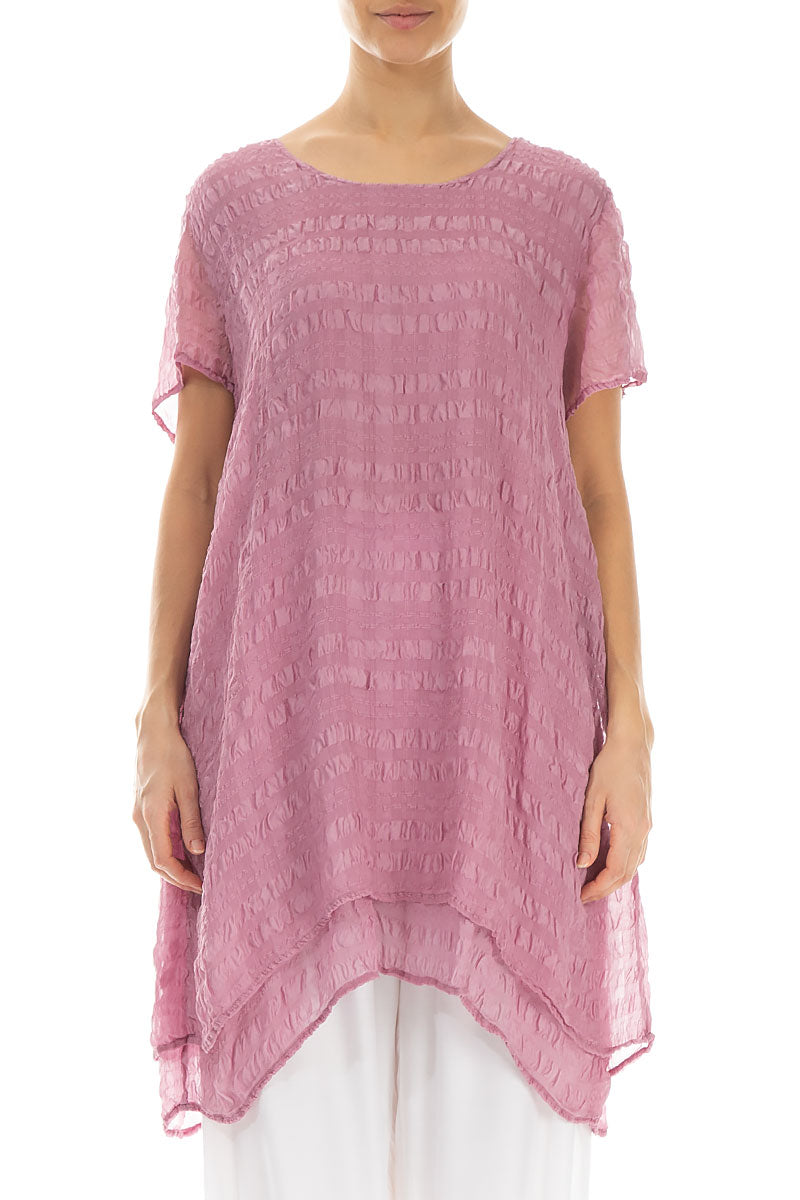 Layered Mauve Taupe Light Silk Tunic 1