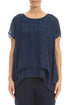 Layered Navy Light Silk Blouse 1