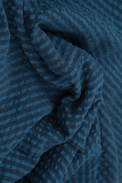 Layered Navy Textured Silk Blouse 5