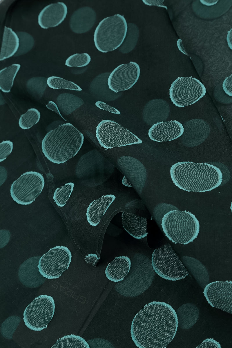 Layered Peacock Bubbles Silk Blouse 6