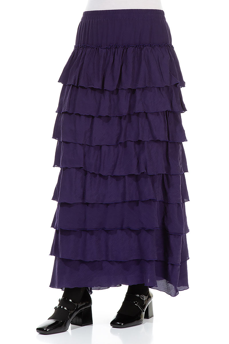 Layered Royal Purple Silk Bamboo Skirt 3