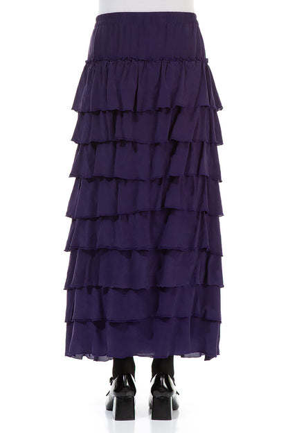 Layered Royal Purple Silk Bamboo Skirt 2