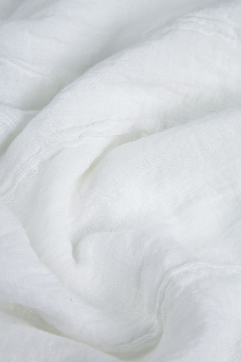 Layered Ruffles White Linen Dress 8
