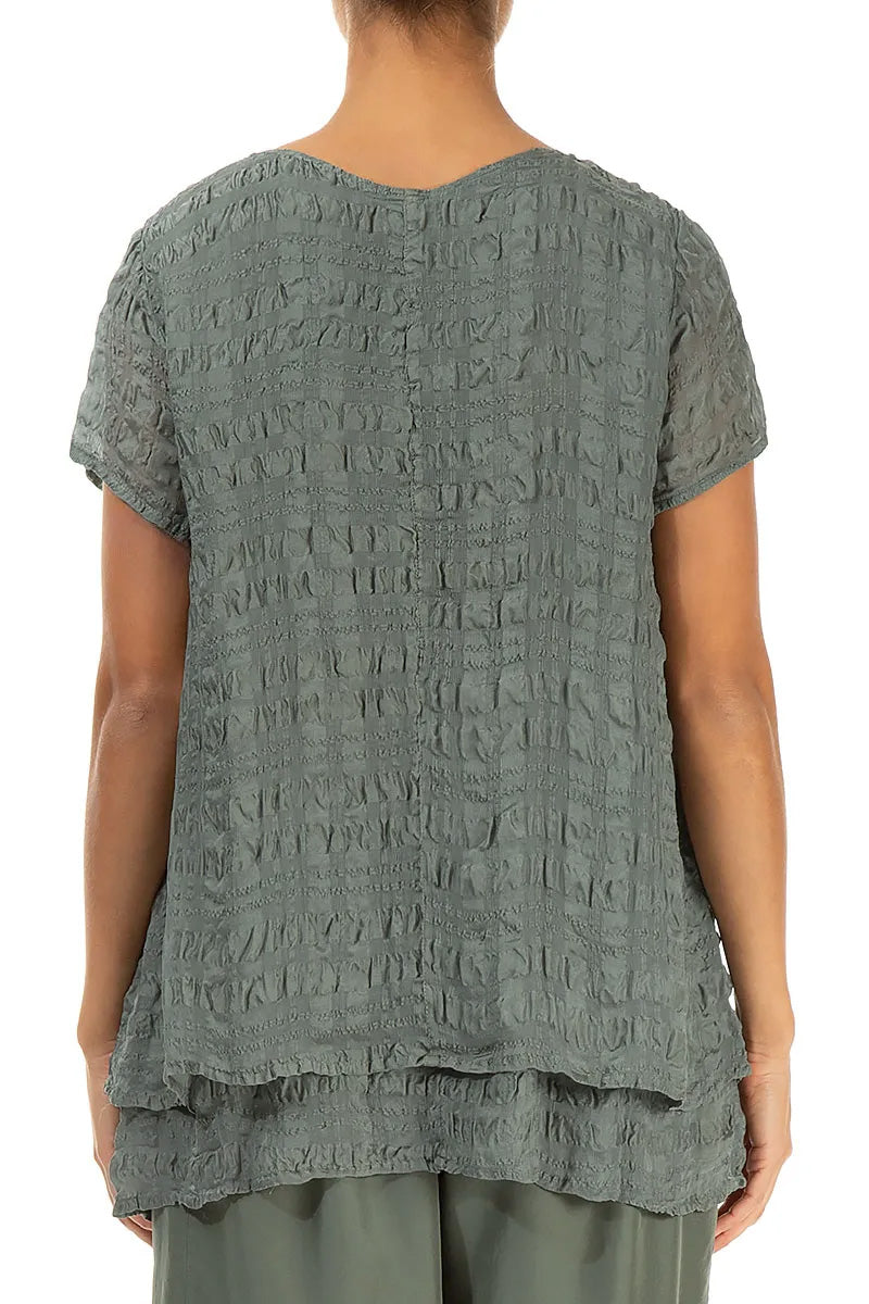 Layered Sage Light Silk Blouse 2