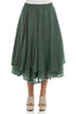 Layered Sage Silk Cotton Skirt 1
