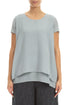 Layered Silver Grey Textured Silk Blouse 1