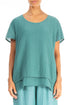Layered Turquoise Textured Silk Blouse 1