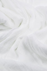 Layered Short Sleeves White Gauze Linen Blouse 5