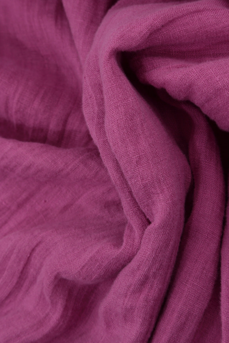 Layered Wild Berry Gauze Linen Dress 5