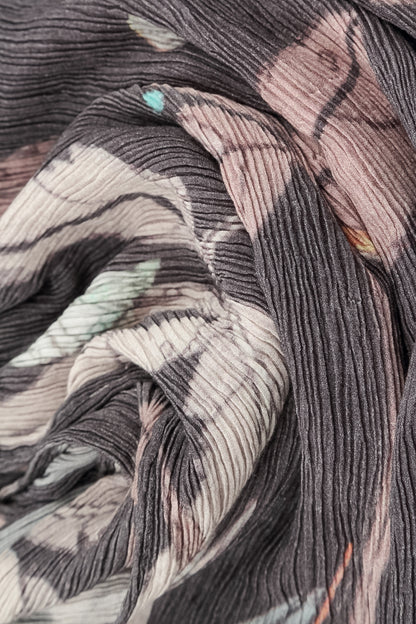 Leaves Crinkled Silk Viscose Scarf 4