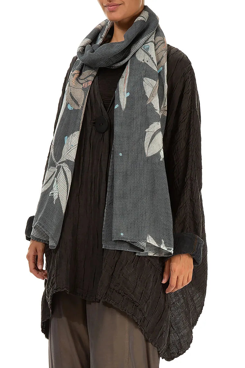 Leaves Mesh Silk Scarf 3