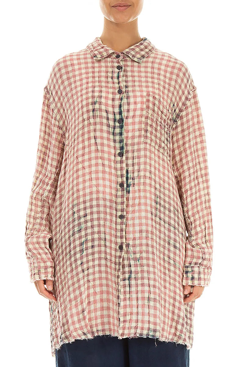 Light Watercolour Check Linen Shirt 1