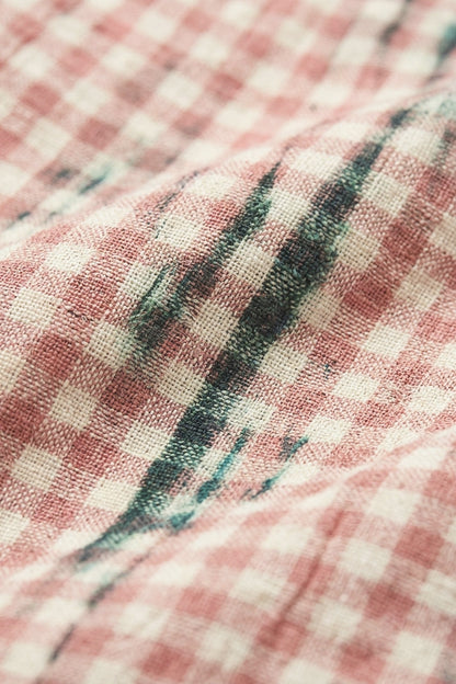 Chemise en lin légère à carreaux aquarelle