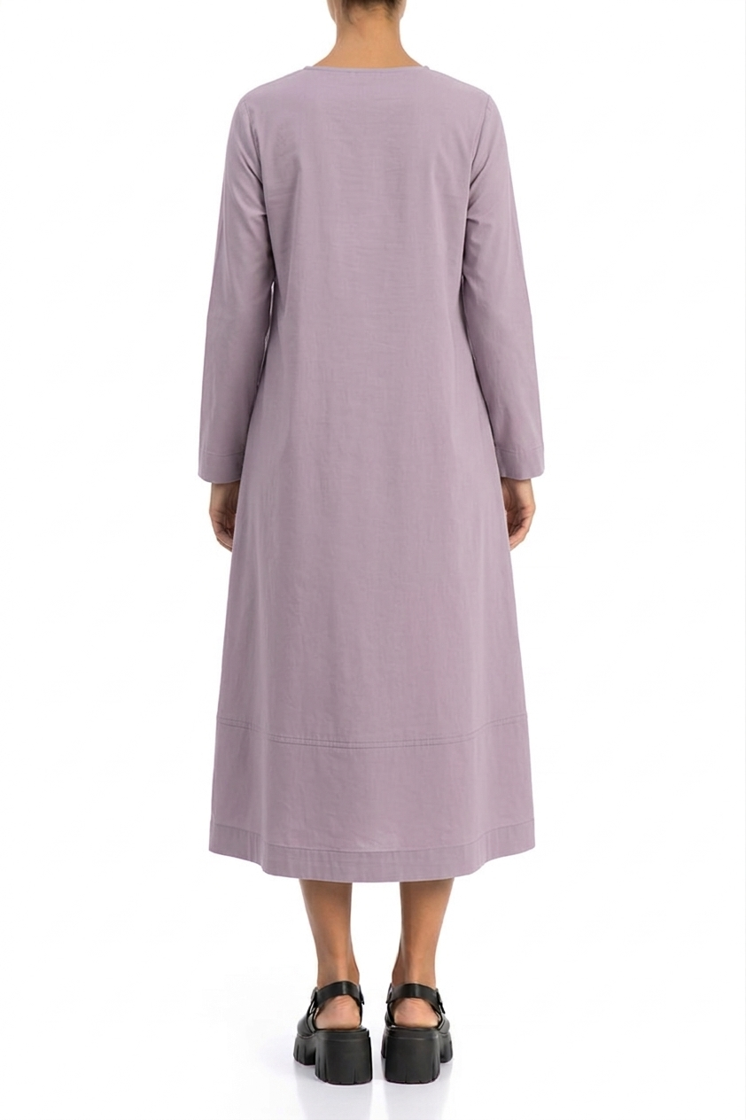 Long Lilac Cotton Dress 2