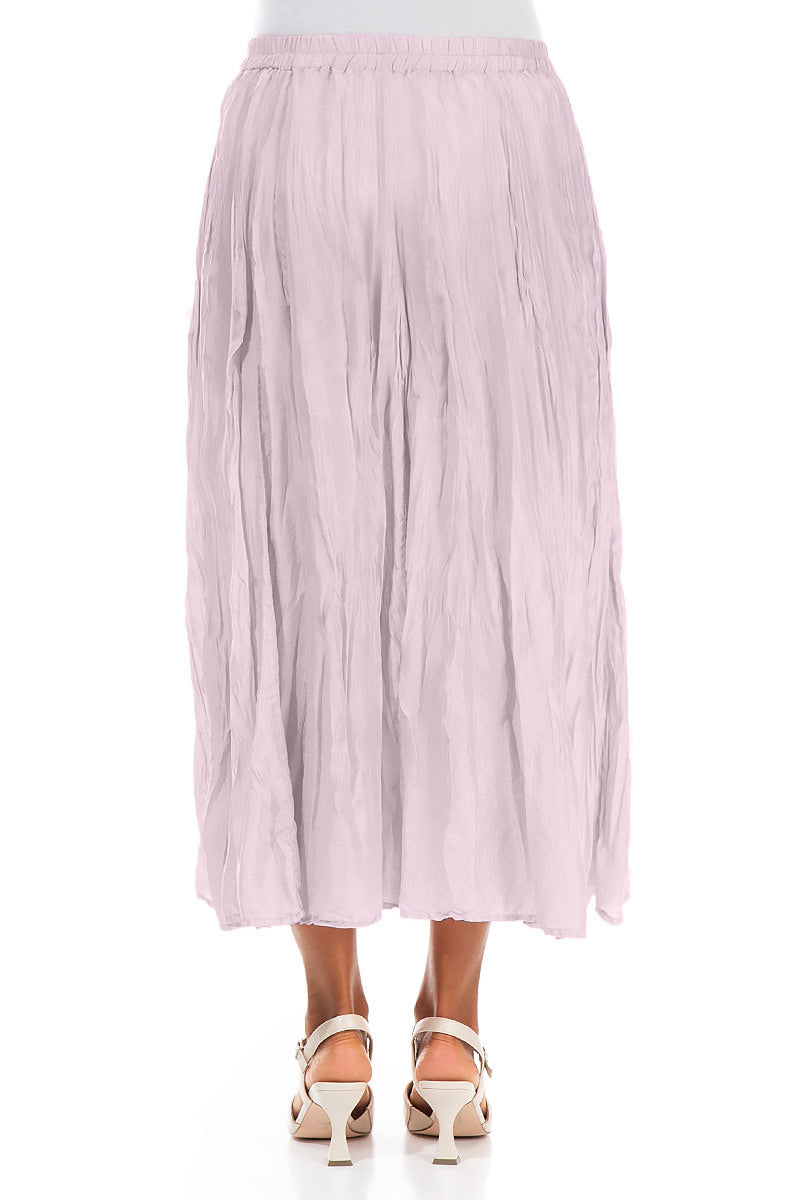 Lilac Gekreukte Pure Zijde Rok