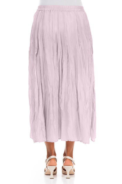 Lilac Gekreukte Pure Zijde Rok
