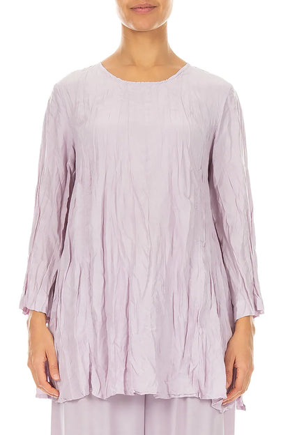 Lilac Crumpled Pure Silk Tunic 1