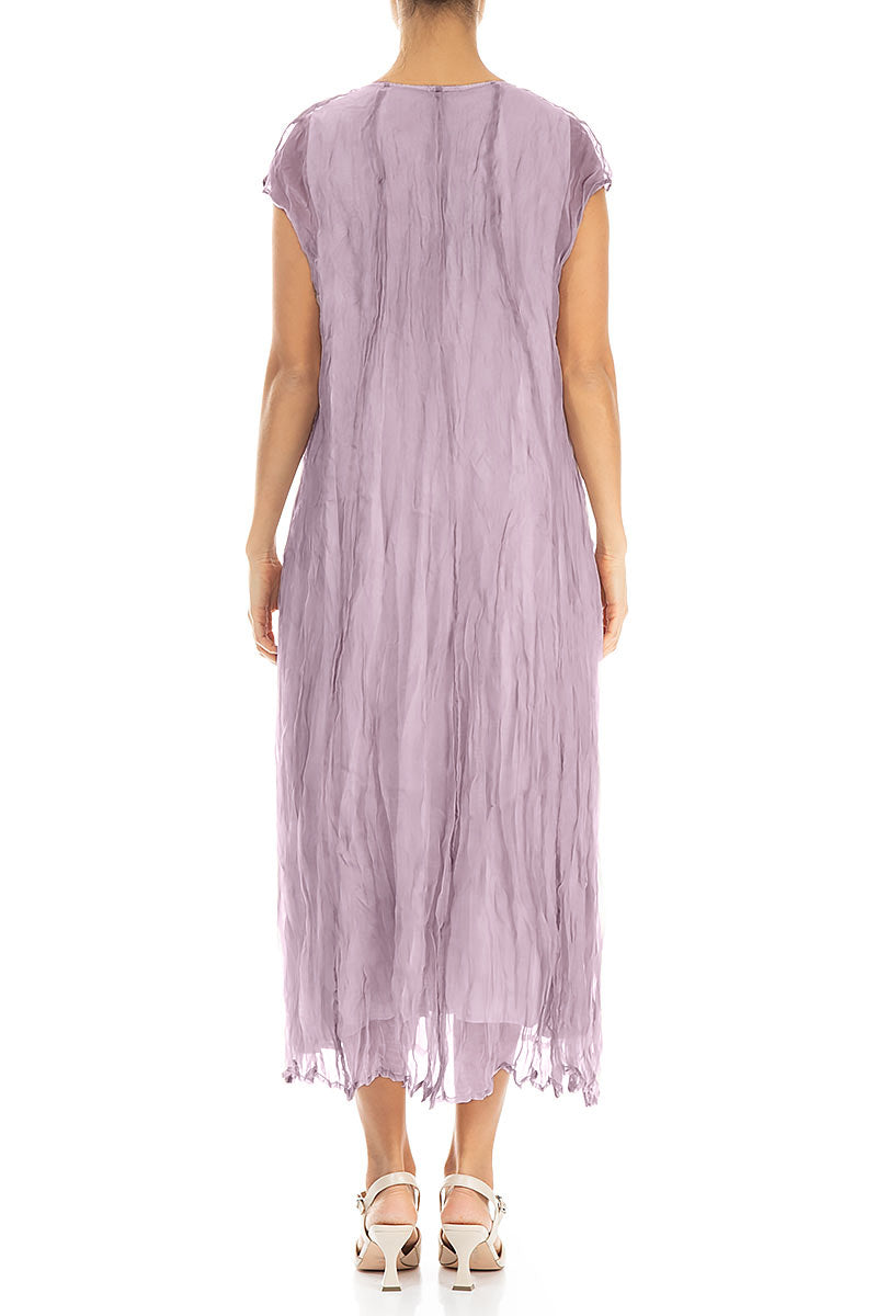 Lilac Crumpled Silk Chiffon Dress 2