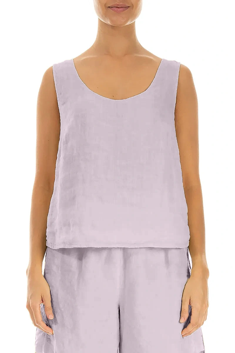 Haut en lin de gaze lilas