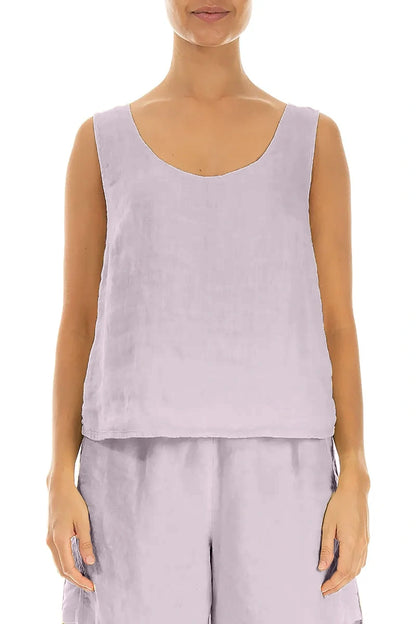 Lilac Gauze Linen Top