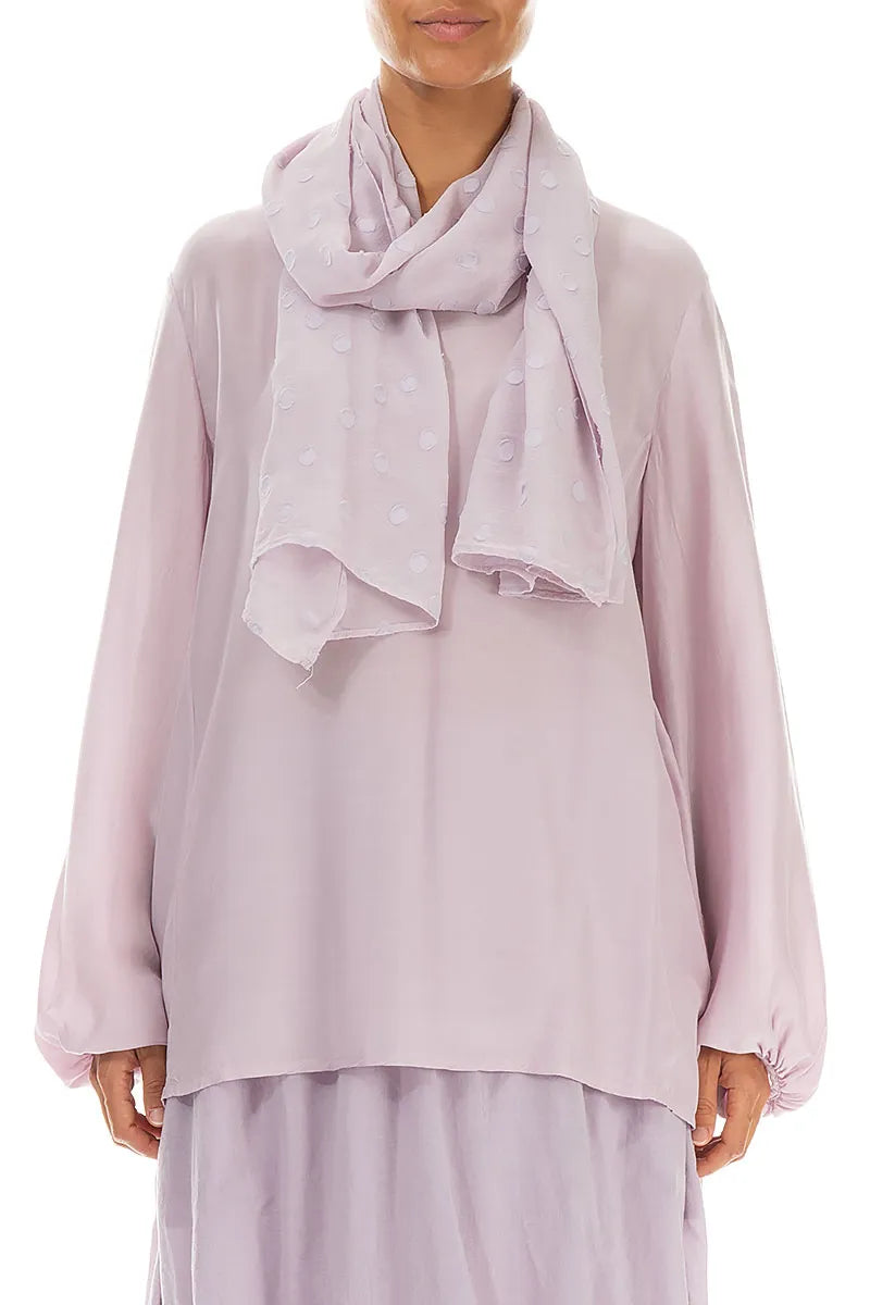 Lilac Light Dotty Silk Scarf 1