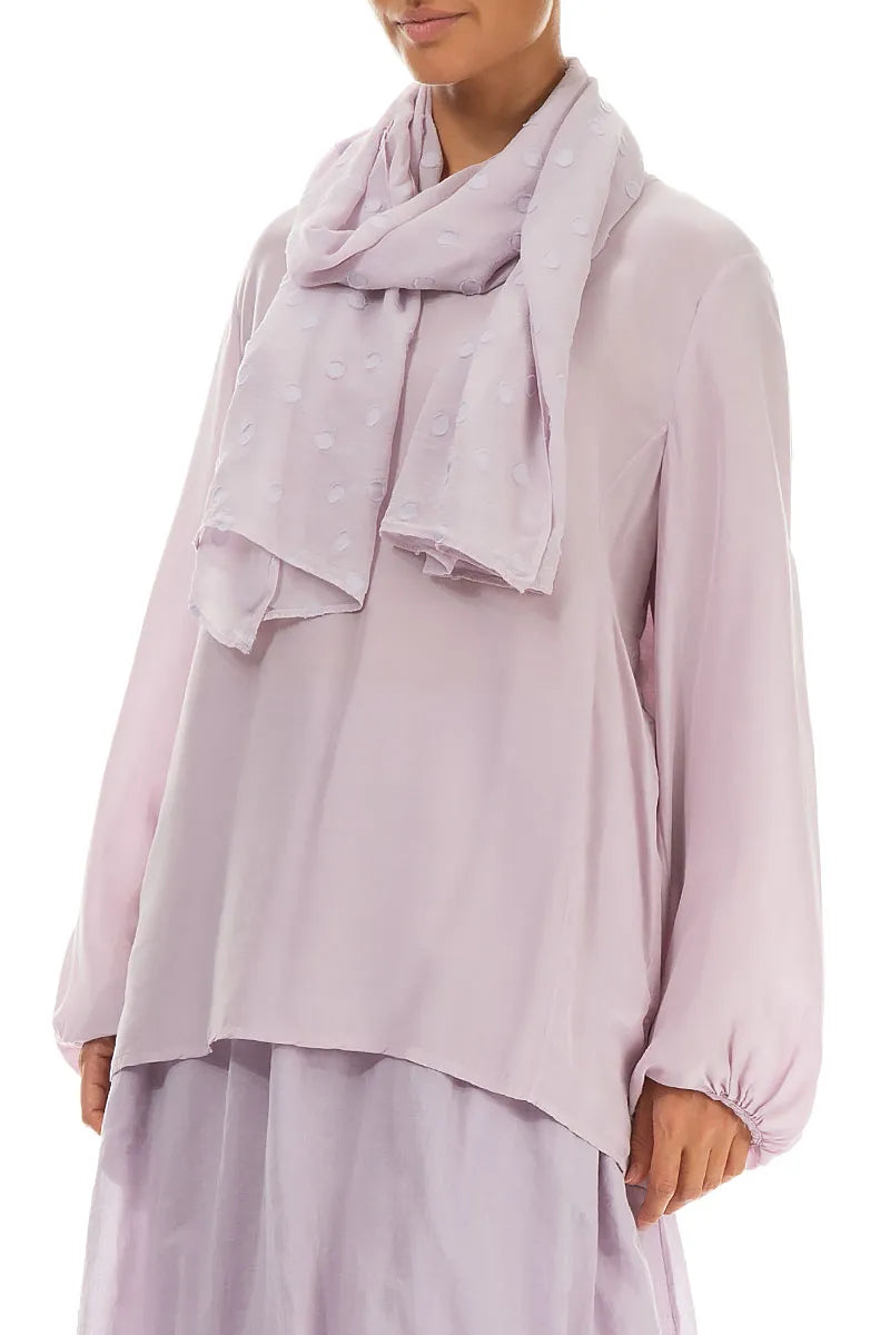 Lilac Light Dotty Silk Scarf 2