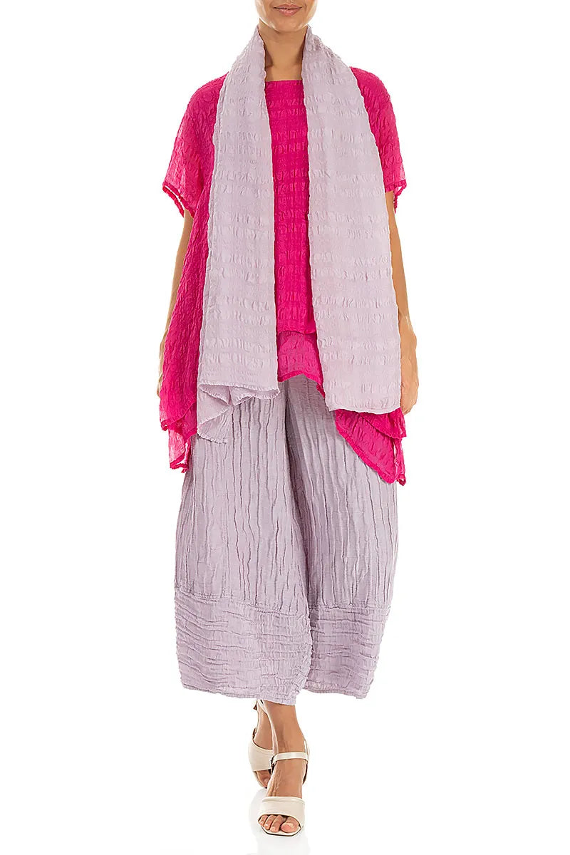 Lilac Light Textured Silk Scarf 2