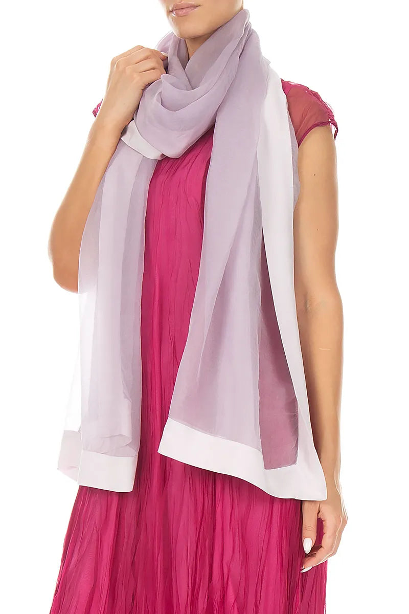 Lilac Silk Chiffon Scarf 3