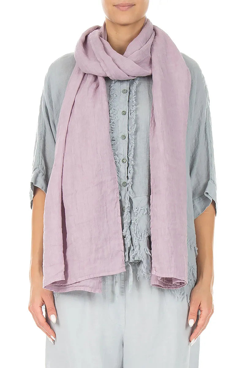 Lilac Soft Gauze Linen Scarf 1