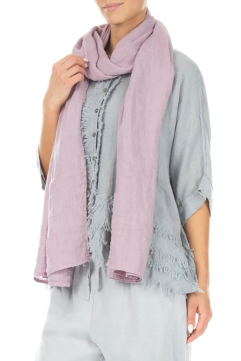 Lilac Soft Gauze Linen Scarf 3