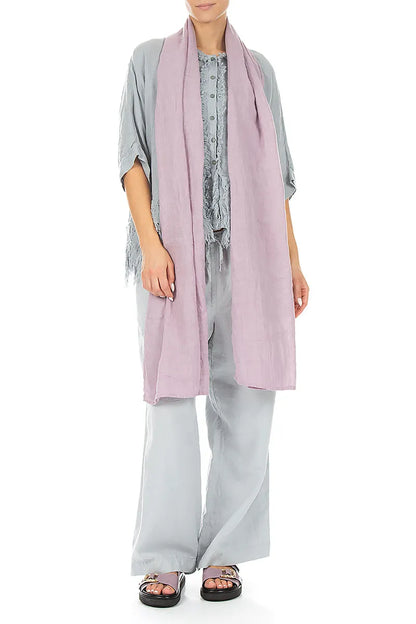 Lilac Soft Gauze Linen Scarf 2