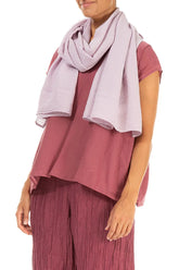 Lilac Stripy Silk Viscose Scarf 3