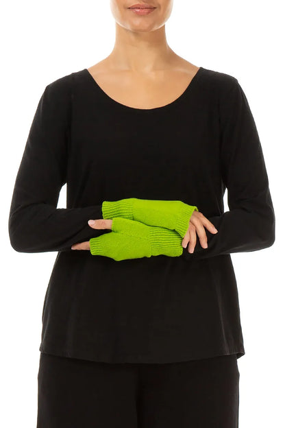 Lime Green Soft Wool Arm Warmers 1