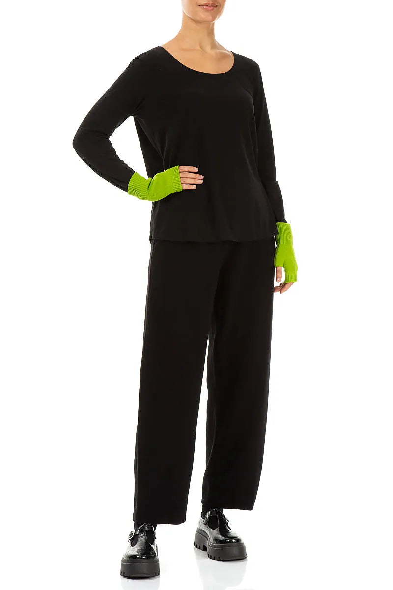 Lime Green Soft Wool Arm Warmers 2