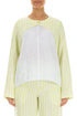 Lime Striped Linen Overlay Jacket 1