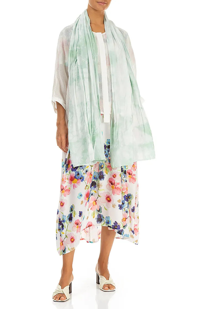 Liquid Sea Mist Pure Silk Scarf