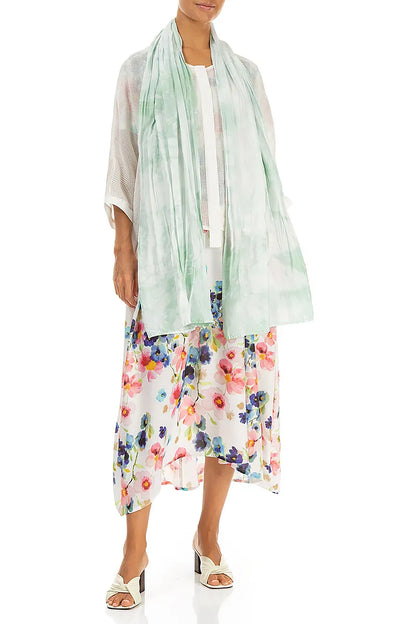 Seidenschal aus reiner Seide in Liquid Sea Mist