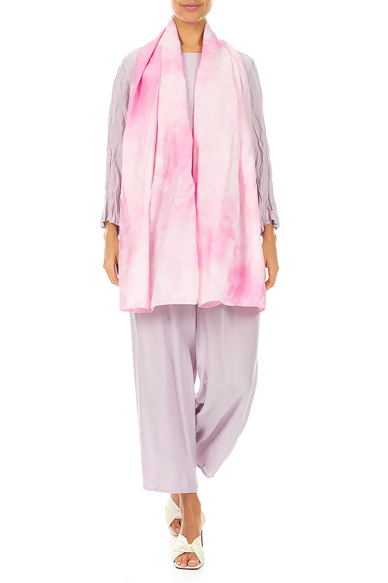 Liquid Powder Pink Pure Silk Scarf 2