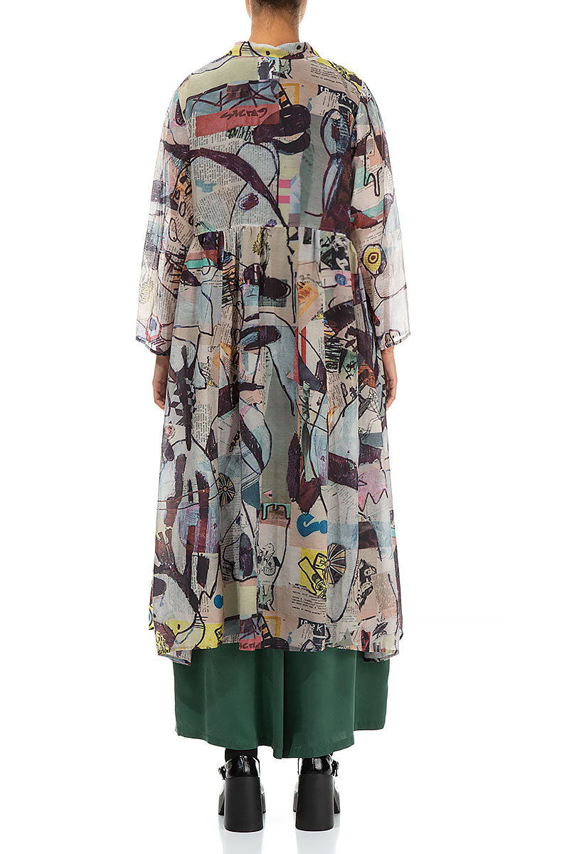 Long Artful Elements Silk Cotton Jacket 2