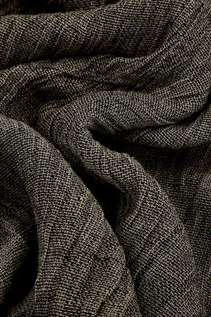 Long Buttonline Beige Mélange Linen Jacket 5