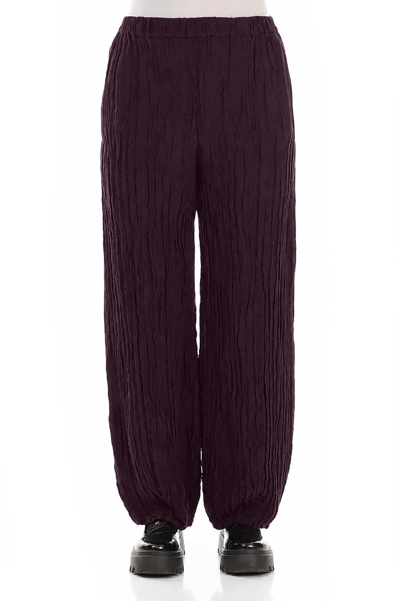 Pantalon long Froissé prune profond