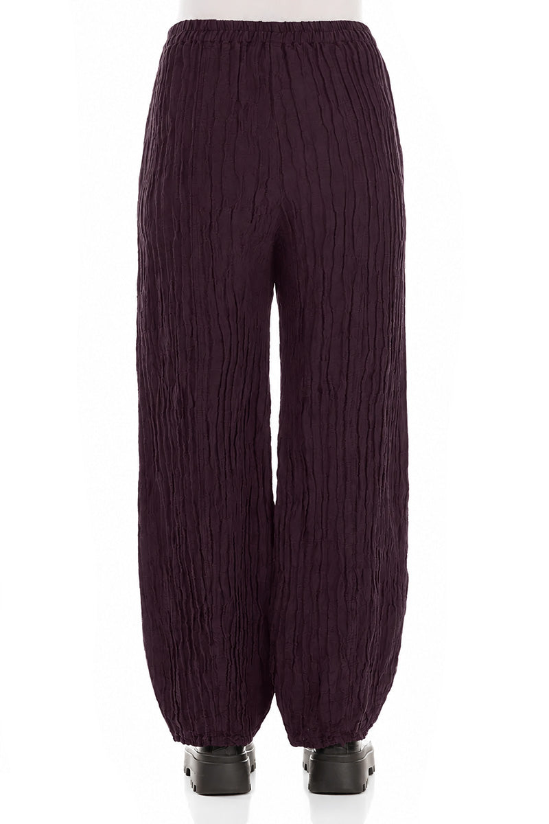 Pantalon long Froissé prune profond