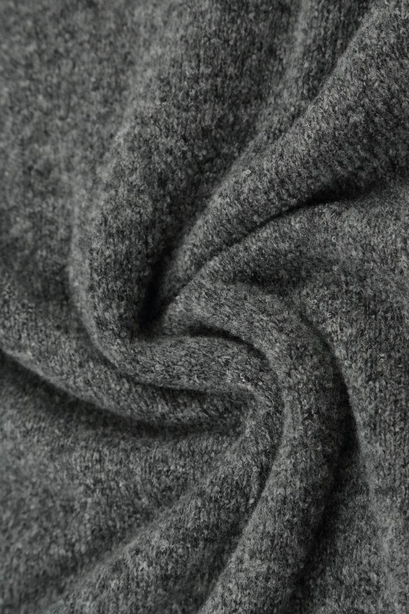 Long Open Grey Wool Cardigan