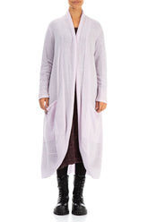 Long Open Light Pink Wool Cardigan 1