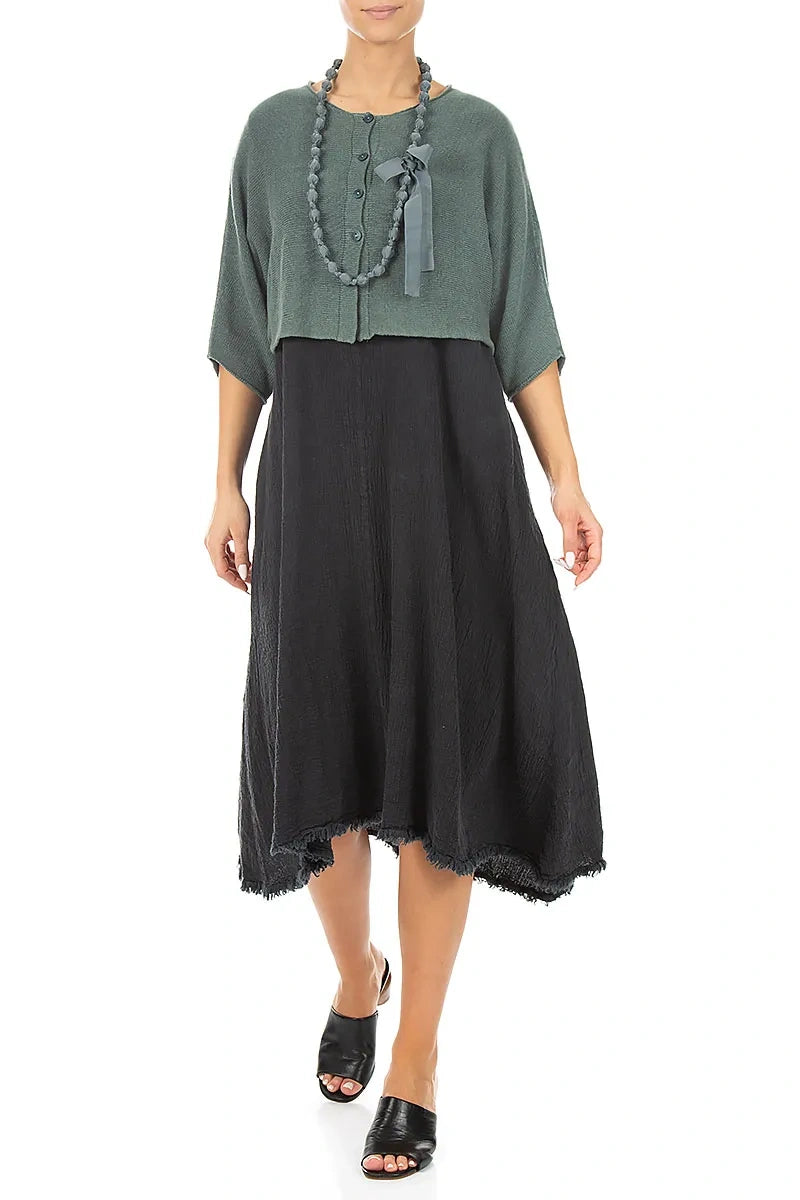 Collier de perles fines en soie sauge