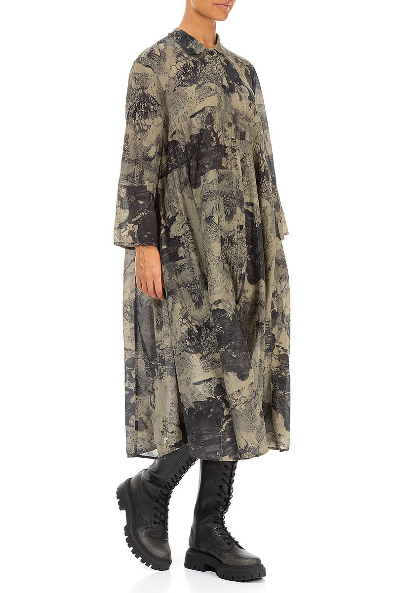 Long Silver Sage Marble Silk Cotton Jacket 3