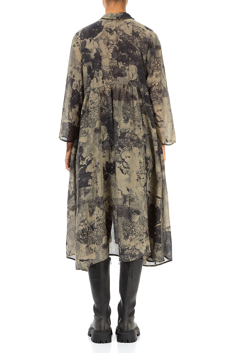 Long Silver Sage Marble Silk Cotton Jacket 2