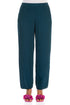 Long Tapered Dark Teal Viscose Trousers 1