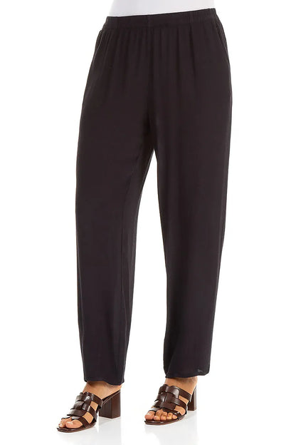 Long Tapered Graphite Viscose Trousers 3